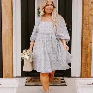 Parisian Picnic Babydoll Impressions Dress - Blue